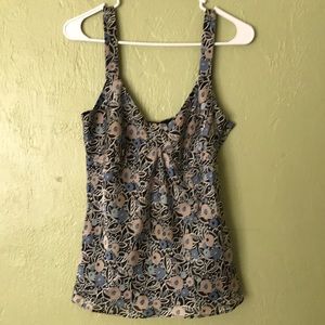 ANN TAYLOR LOFT FLORAL SLEEVELESS BLOUSE